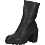 Schwarze Casual La Strada Runde Blockabsatz Ankle Boots & Klassische Stiefeletten in Normalweite aus Kunstleder für Damen Größe 41 