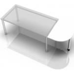 Silberne Schreibtischplatten Breite 50-100cm, Höhe 50-100cm, Tiefe 50-100cm 