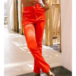 Reduzierte Rote Lederleggings aus Leder für Damen Größe M 
