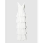 Weiße Lace & Beads V-Ausschnitt Stufenkleider mit Pailletten aus Polyester für die Braut für Damen Größe XS - versandkostenfrei 