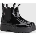 Reduzierte Schwarze Lack-Optik Tommy Hilfiger Chelsea Vegane Ankle Boots & Klassische Stiefeletten für Damen Größe 42 