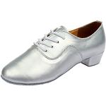 Silberne Lack-Optik Business Hochzeitsschuhe & Oxford Schuhe mit Glitzer aus Veloursleder leicht für Damen Größe 43 für den für den Sommer 