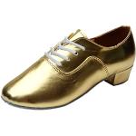 Goldene Lack-Optik Business Hochzeitsschuhe & Oxford Schuhe mit Riemchen aus Leder leicht für Damen Größe 42 für den für den Sommer 