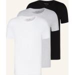 Hellgraue Kurzärmelige Lacoste T-Shirts aus Jersey für Herren Übergrößen 3-teilig 