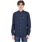 Reduzierte Mitternachtsblaue Lacoste Shirts mit Tasche aus Leinen für Herren Größe 3 XL 
