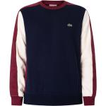 Burgundfarbene Color Blocking Lacoste Rundhals-Ausschnitt Herrensweatshirts aus Fleece Größe XL 