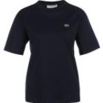 Marineblaue Bestickte Kurzärmelige Lacoste T-Shirts für Damen Größe S für den für den Sommer 