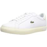 Weiße Lacoste Powercourt Low Sneaker mit Schnürsenkel aus Glattleder für Damen Größe 39 