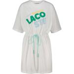 Offwhitefarbene Kurzärmelige Lacoste Bio Shirtkleider für Damen Größe S 