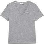 Reduzierte Silberne Lacoste V-Ausschnitt T-Shirts für Damen Größe XS 