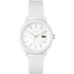 Weiße Lacoste Quarz Kunststoffarmbanduhren mit Kunststoff-Uhrenglas für Damen 
