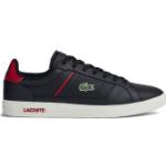 Reduzierte Schwarze Bestickte Business Lacoste Europa Low Sneaker mit Schnürsenkel in Schmalweite aus Leder für Herren Größe 42,5 
