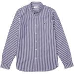 Blaue Gestreifte Casual Lacoste Streifenhemden aus Baumwolle für Herren Größe XL 