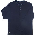 Mitternachtsblaue Langärmelige Lacoste Henleykragen T-Shirts aus Baumwolle maschinenwaschbar für Herren Größe XL 
