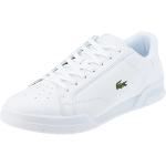 Reduzierte Weiße Lacoste Low Sneaker aus Leder für Herren Größe 46 