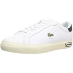 Weiße Lacoste Powercourt Low Sneaker mit Schnürsenkel aus Glattleder für Herren Größe 44 