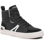 Schwarze Lacoste White High Top Sneaker & Sneaker Boots für Herren 