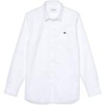 Weiße Casual Langärmelige Lacoste Herrenlangarmhemden mit Knopf aus Baumwolle 