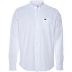 Weiße Casual Langärmelige Lacoste White Button Down Kragen Herrenlangarmhemden mit Knopf aus Baumwolle 