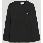 Schwarze Bestickte Langärmelige Lacoste T-Shirts für Herren Größe XS 