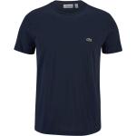Marineblaue Kurzärmelige Lacoste Rundhals-Ausschnitt T-Shirts aus Jersey für Herren Größe S 