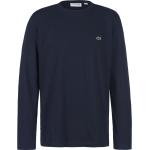 Marineblaue Langärmelige Lacoste Rundhals-Ausschnitt T-Shirts aus Jersey für Herren Größe S 
