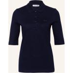 Marineblaue 3/4-ärmelige Lacoste Damenpoloshirts & Damenpolohemden aus Baumwolle Größe M 