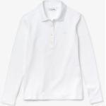 Weiße Langärmelige Lacoste Langarm-Poloshirts für Damen 