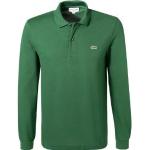 Grüne Elegante Langärmelige Lacoste Langarm-Poloshirts mit Knopf für Herren Größe M 