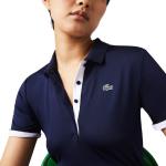 Marineblaue Elegante Lacoste Damenpoloshirts & Damenpolohemden aus Polyester Größe S 