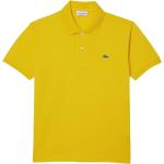 Gelbe Unifarbene Lacoste Herrenpoloshirts & Herrenpolohemden aus Baumwolle Größe L 