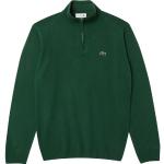 Grüne Elegante Lacoste Stehkragen Wollpullover mit Reißverschluss aus Jersey für Herren 