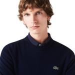 Marineblaue Lacoste Rundhals-Ausschnitt Rundhals-Pullover aus Baumwolle für Herren Größe XL 