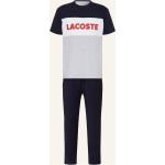 Hellgraue Lacoste Pyjamas kurz aus Jersey für Herren Übergrößen 