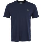 Marineblaue Kurzärmelige Lacoste Rundhals-Ausschnitt T-Shirts für Herren Größe S 