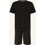 Schwarze Lacoste Pyjamas kurz aus Jersey für Herren Übergrößen 