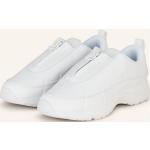 Weiße Lacoste Low Sneaker mit Reißverschluss aus Textil für Herren Größe 44,5 