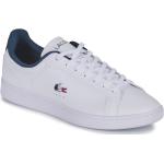 Reduzierte Weiße Lacoste Carnaby Low Sneaker aus Leder für Herren Größe 42,5 
