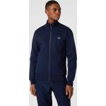 Marineblaue Unifarbene Lacoste Stehkragen Zip Hoodies & Sweatjacken mit Reißverschluss aus Baumwollmischung für Herren Größe L 