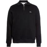 Schwarze Casual Langärmelige Lacoste Stehkragen Herrensweatshirts aus Baumwolle Größe 3 XL 