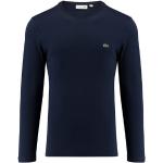 Marineblaue Unifarbene Casual Langärmelige Lacoste T-Shirts aus Jersey für Herren 1-teilig 