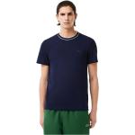 Marineblaue Gestreifte Elegante Lacoste Bio Rundhals-Ausschnitt T-Shirts für Herren 