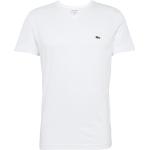 Weiße Lacoste V-Ausschnitt T-Shirts aus Baumwolle für Herren 