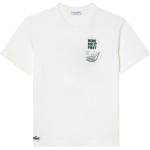 Cremefarbene Lacoste Bio Rundhals-Ausschnitt T-Shirts aus Baumwolle für Herren Größe XXL 