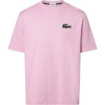 Pinke Unifarbene Lacoste Rundhals-Ausschnitt T-Shirts für Herren Größe XXL 