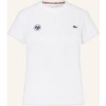 Weiße Lacoste French Open Bio T-Shirts aus Jersey für Damen Größe M 