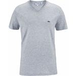 Graue Melierte Kurzärmelige Lacoste V-Ausschnitt T-Shirts für Herren 