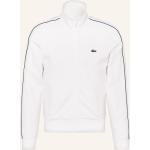 Weiße Lacoste Bio Stehkragen Herrensweatshirts mit Reißverschluss aus Polyester Größe XXL 