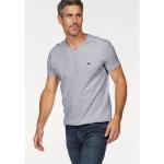 Reduzierte Graue Melierte Casual Lacoste V-Ausschnitt T-Shirts aus Jersey für Herren Größe XS 