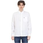 Reduzierte Weiße Elegante Lacoste White Leinenhemden aus Leinen für Herren Größe XXL 